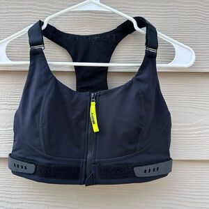 P.E. Nation Double Play Sports Bra in Black Zip Closure Sz S/P (C18)